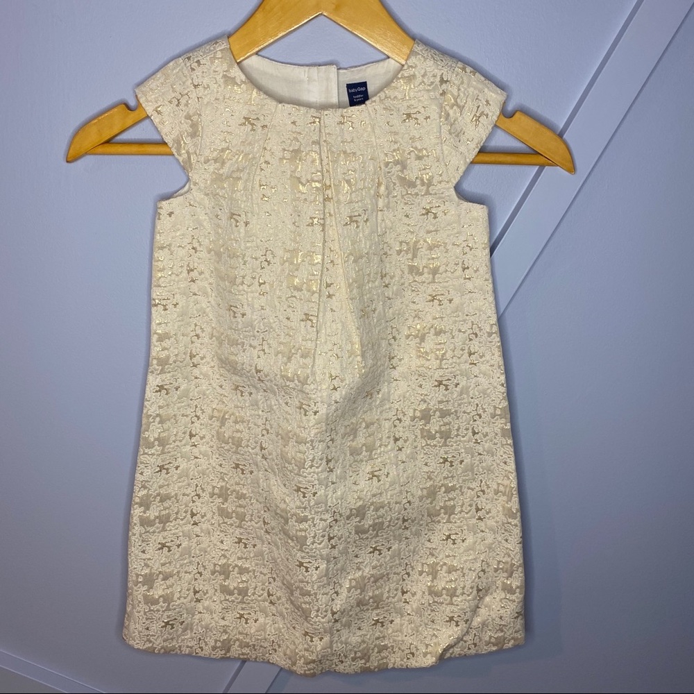 Baby Gap gold metallic party dress holiday shiny